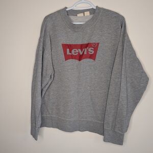 Levi's Gray Crewneck Sweater with Iconic Logo
